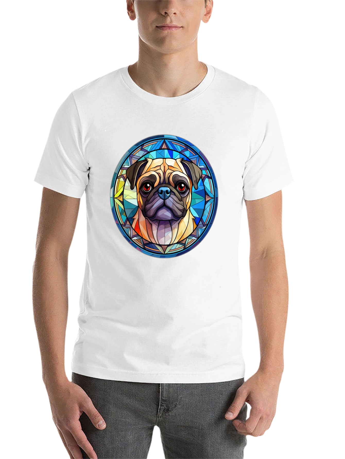 Black Pug Dog Graphic Black T-Shirt view 14