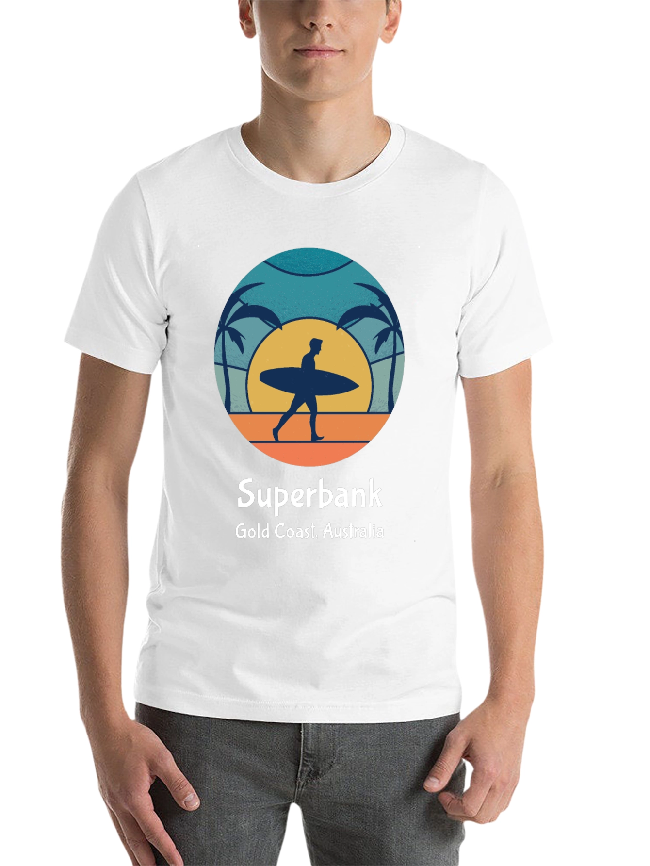 Black Superbank Gold Coast Surfer Graphic T-Shirt view 14