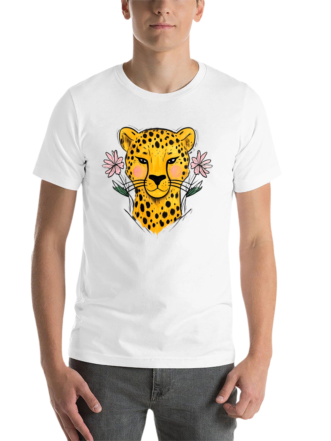Black Leopard & Floral Black Graphic Tee view 14