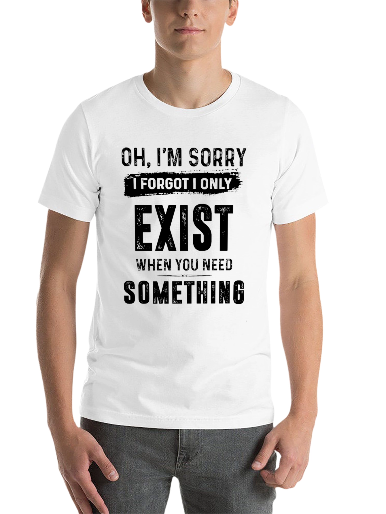 Black Sarcastic Graphic Tee - "Oh, I'm Sorry I Exist" T-Shirt view 14