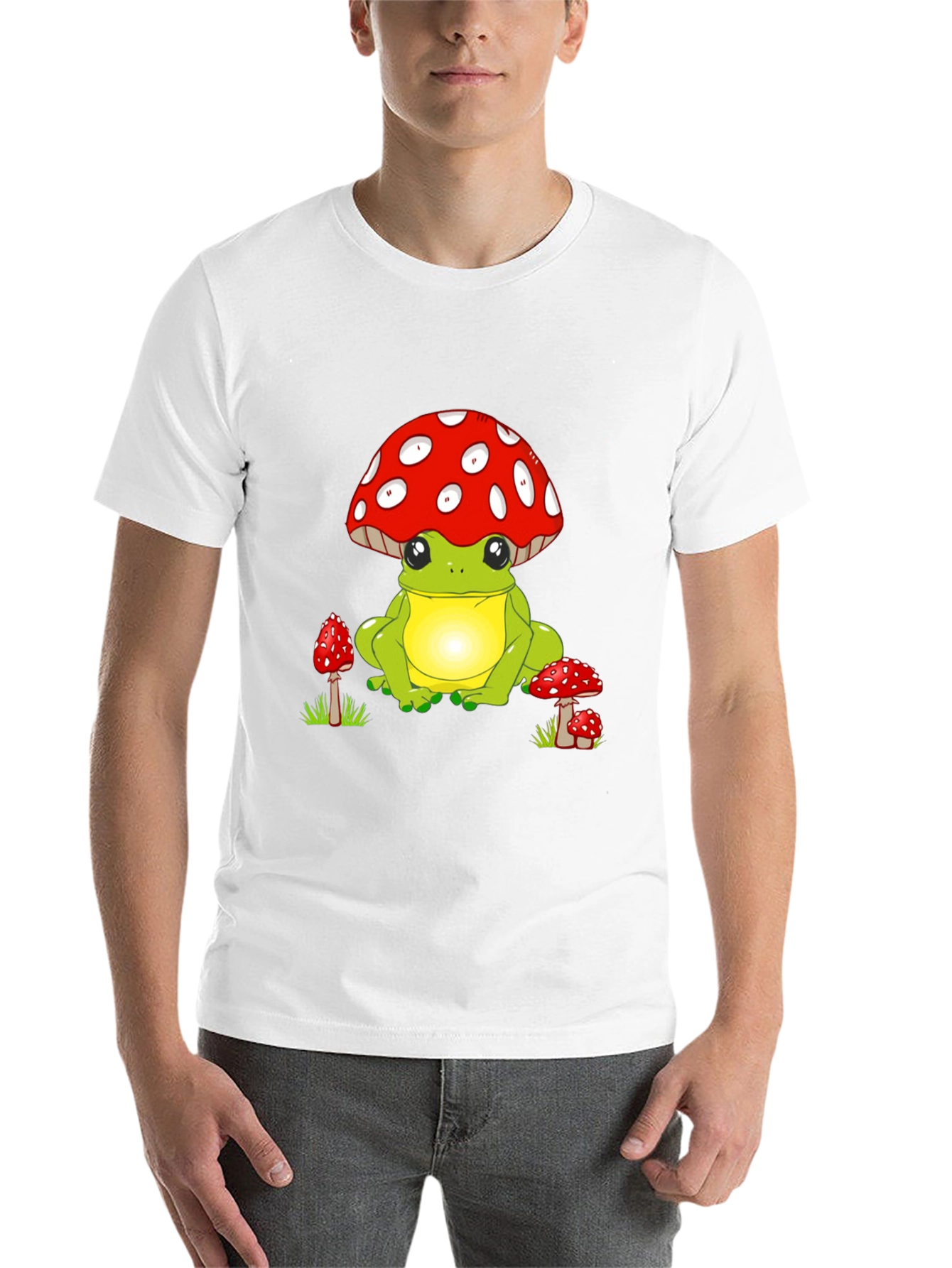 Black Frog Mushroom T-Shirt - Whimsical Design view 14
