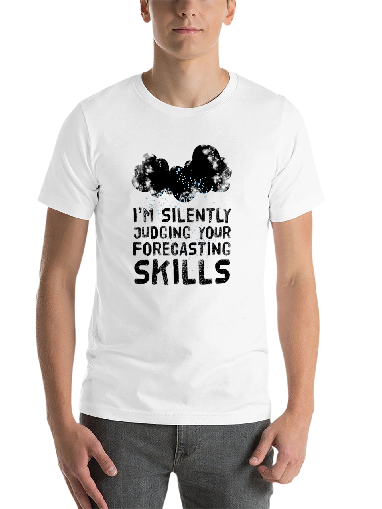 Black Humorous Weather Forecasting T-Shirt view 14