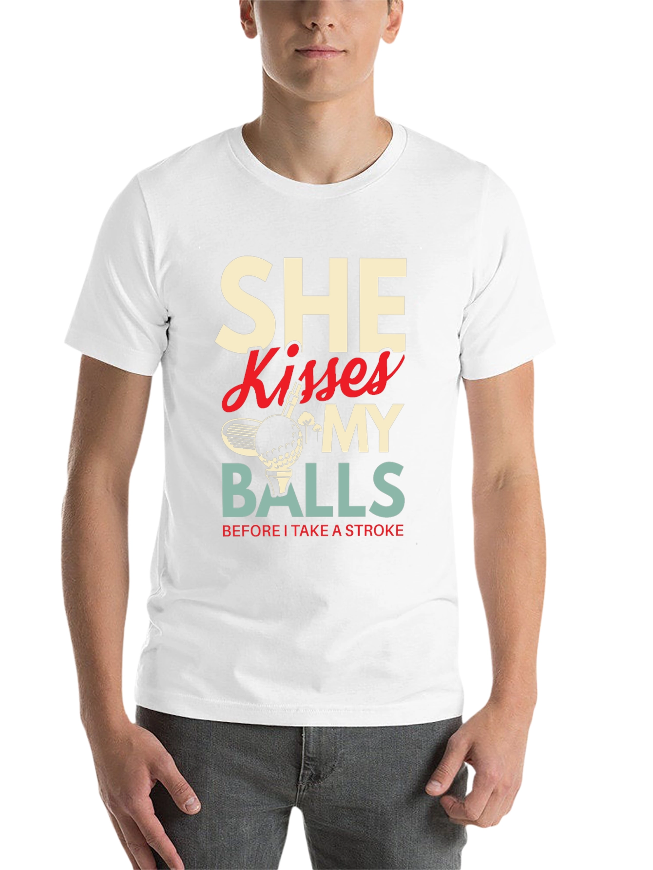 Black Golf Lover T-Shirt - She Kisses My Balls Graphic Tee view 14