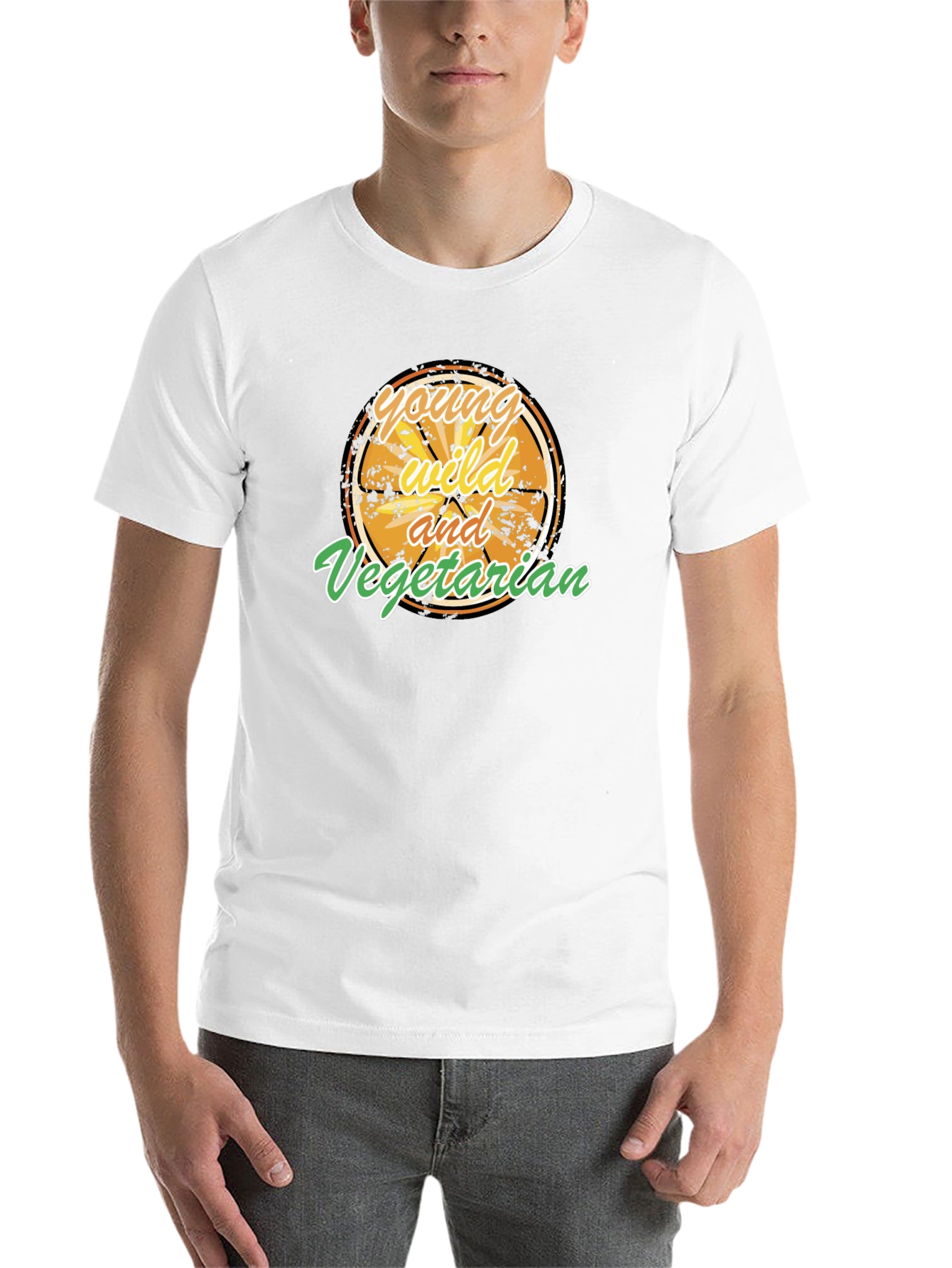 Black Young Wild and Vegetarian Graphic T-Shirt view 14