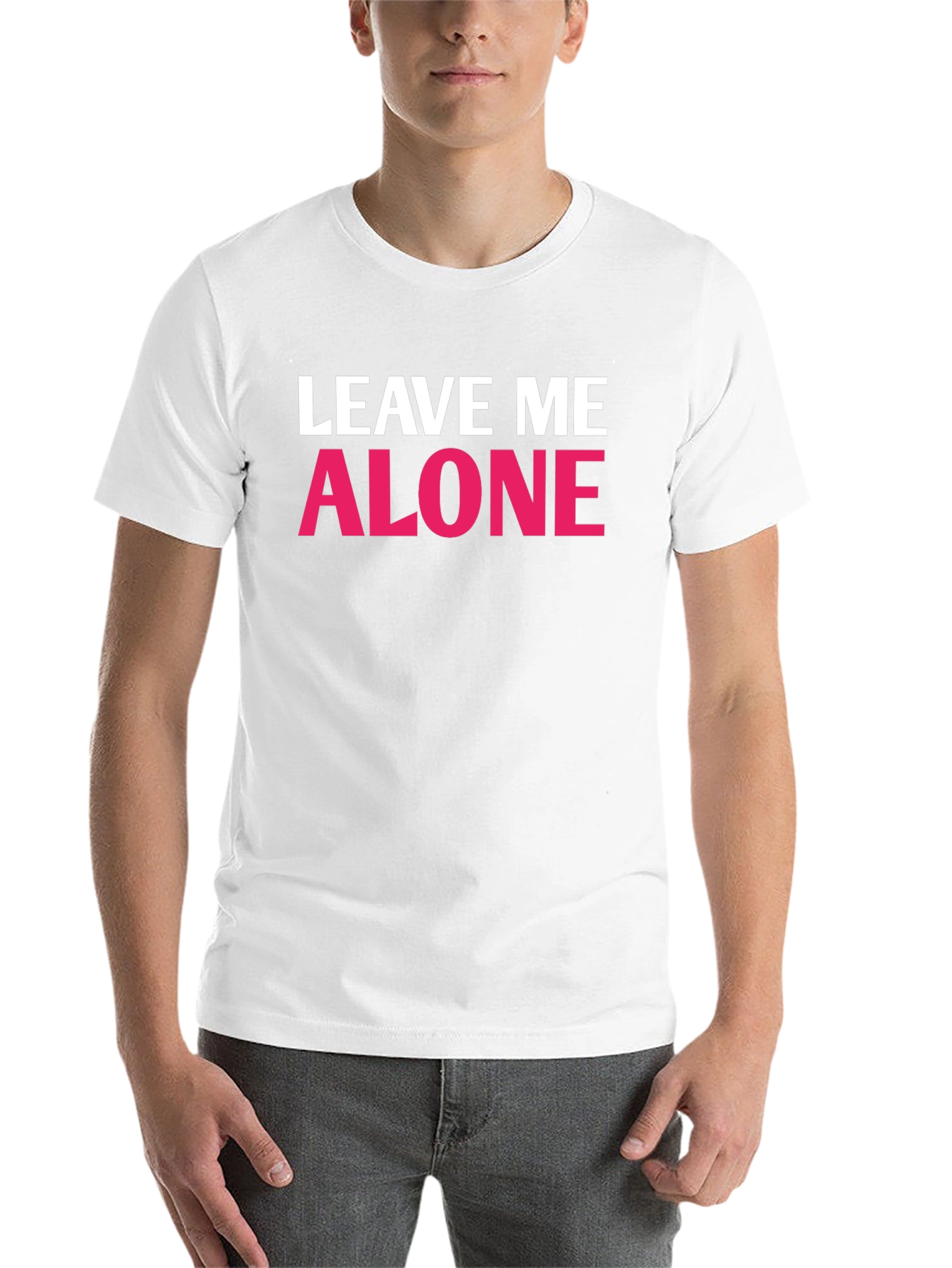 Black Leave Me Alone Graphic T-Shirt - Funny Slogan Tee view 14