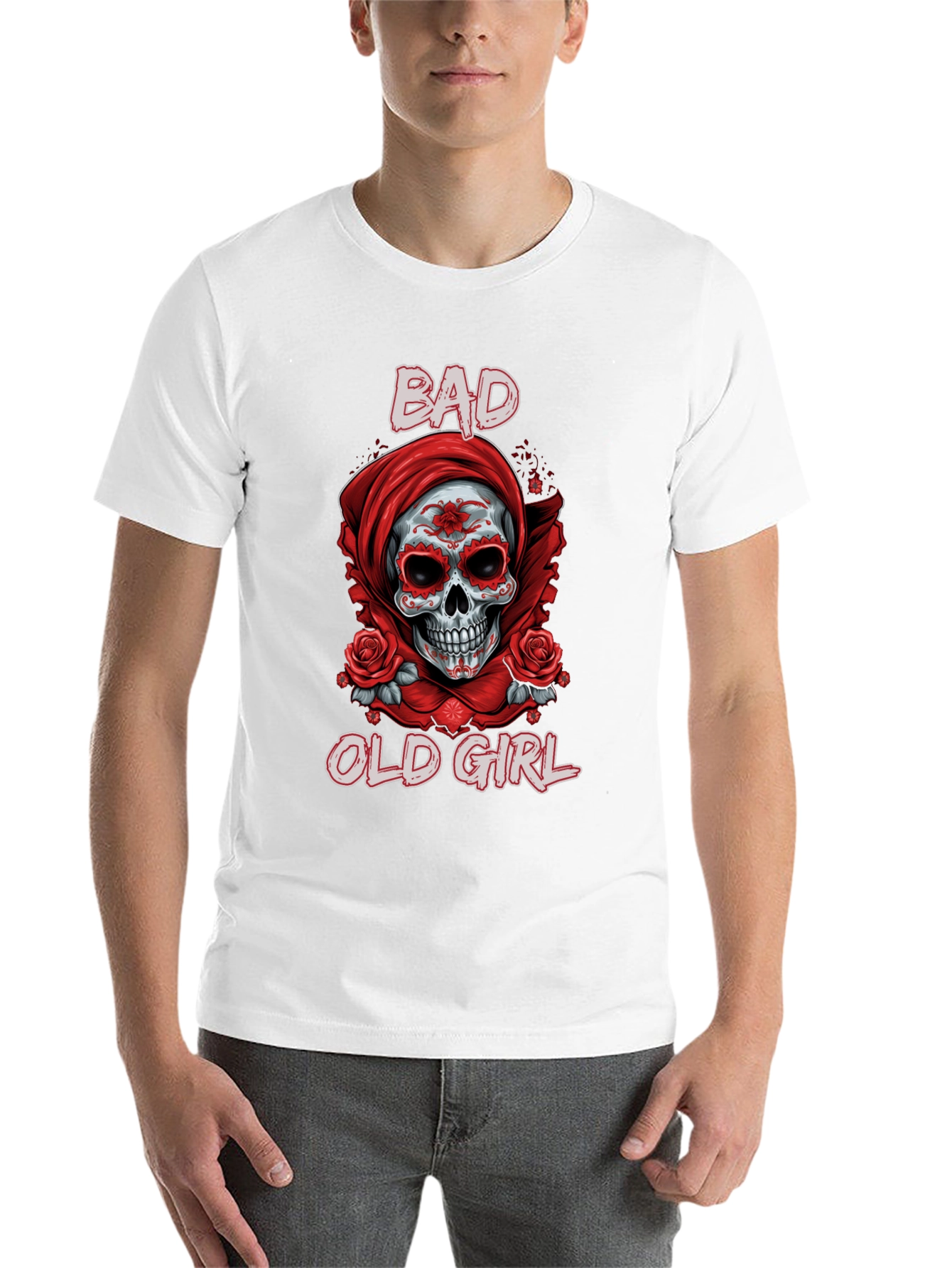 Black Bad Old Girl Sugar Skull Graphic Tee view 14