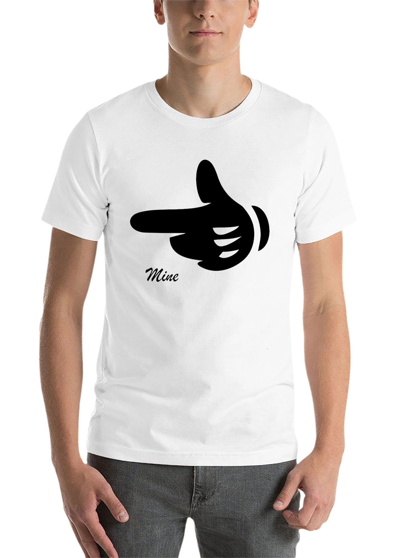 Black Mine Finger Gun Graphic Black T-Shirt view 14