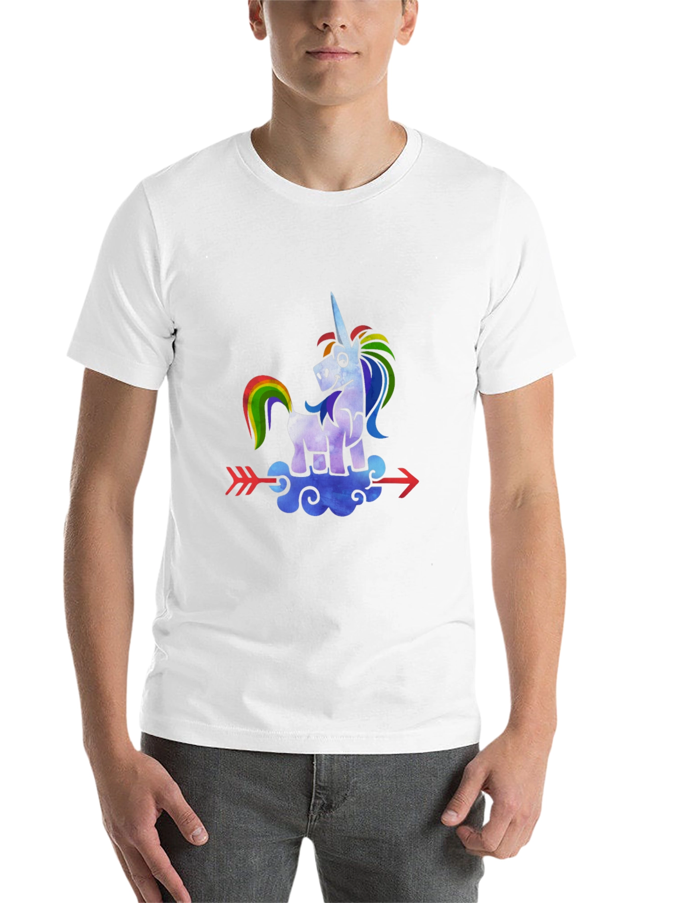 Black Unicorn Arrow T-Shirt - Rainbow Graphic Tee view 14