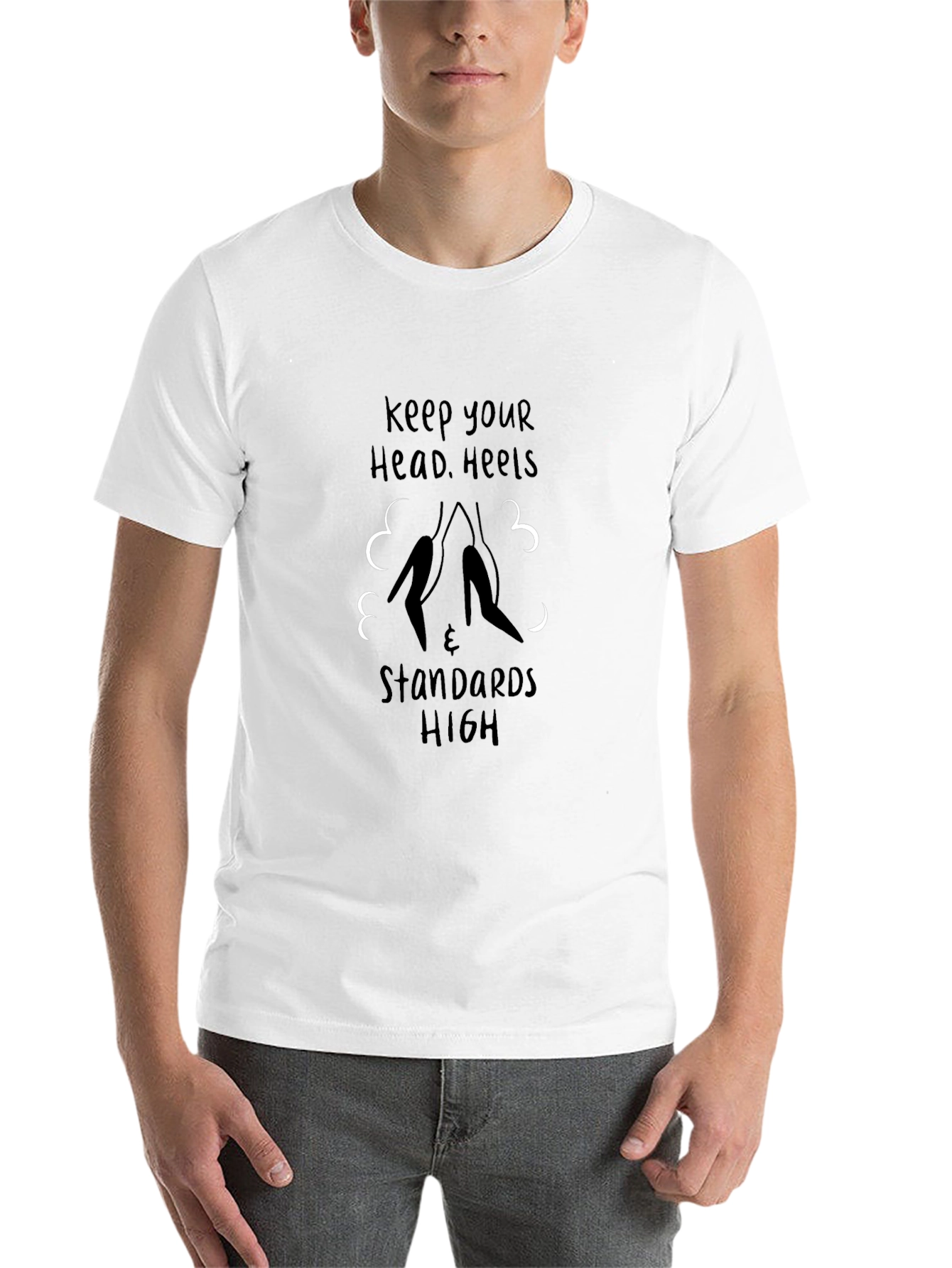 Black Keep Your Head Heels & Standards High Graphic Tee view 14