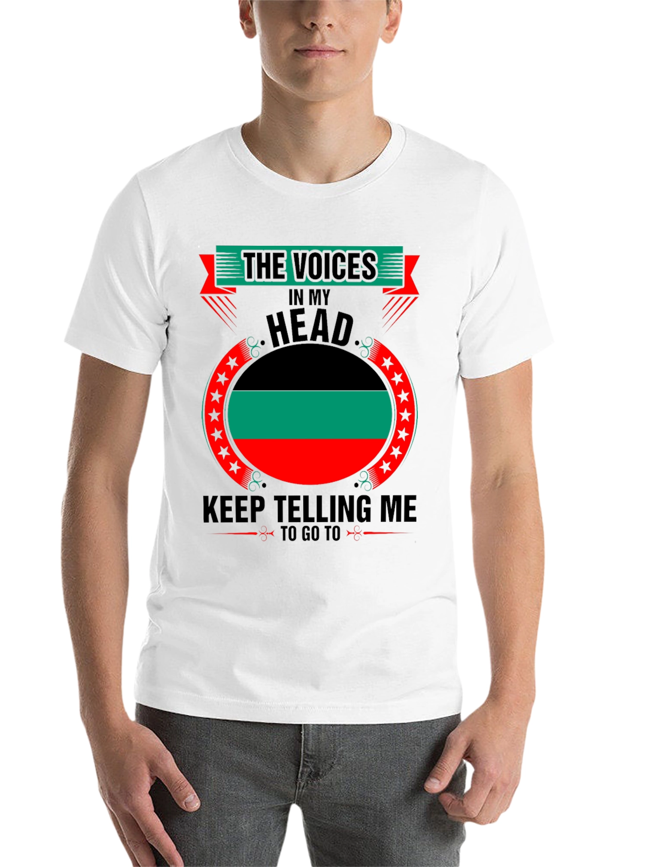 Black Voices in My Head Pan-African Flag T-Shirt view 14