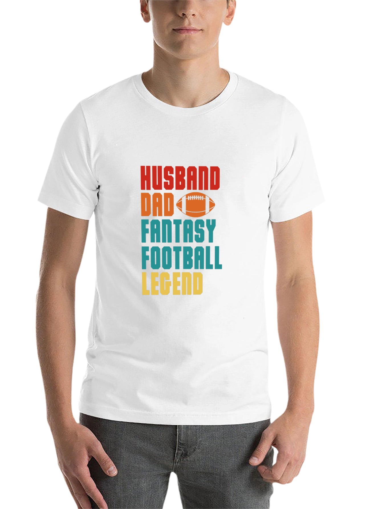 Black Husband Dad Fantasy Football Legend T-Shirt view 14