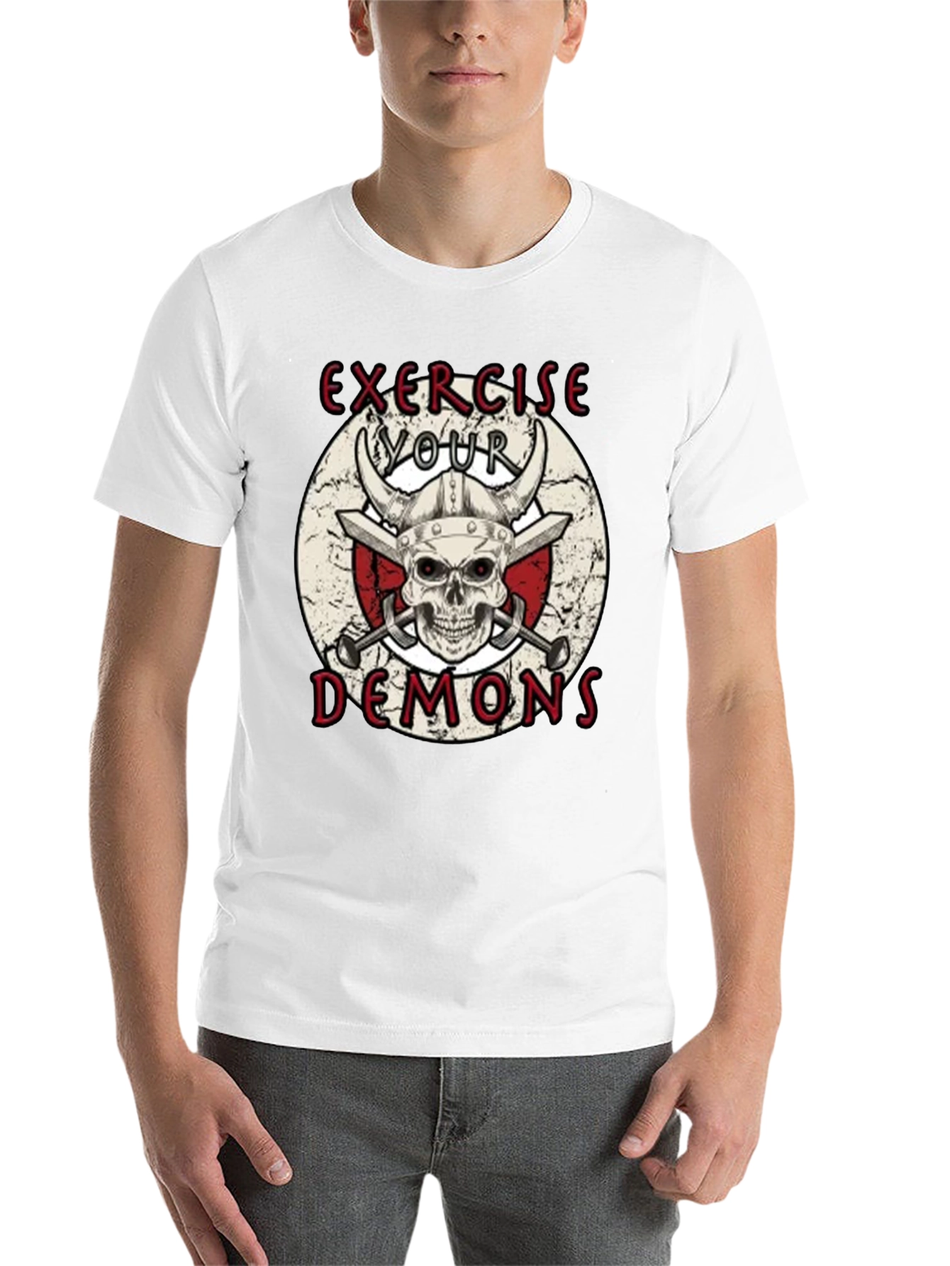 Black Exercise Your Demons Graphic T-Shirt view 14