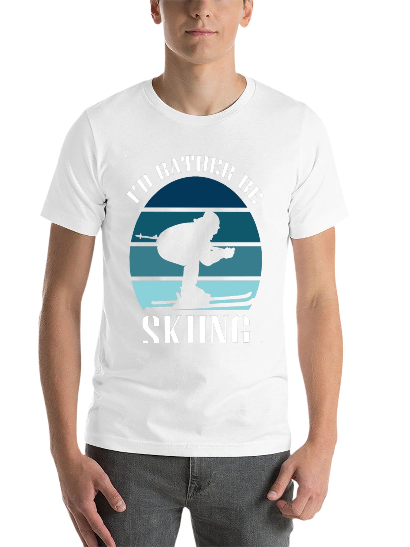 Black I'd Rather Be Skiing T-Shirt view 14