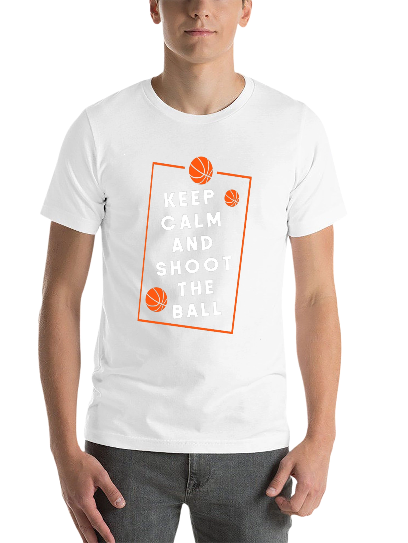 Black Keep Calm & Shoot Basketball T-Shirt view 14