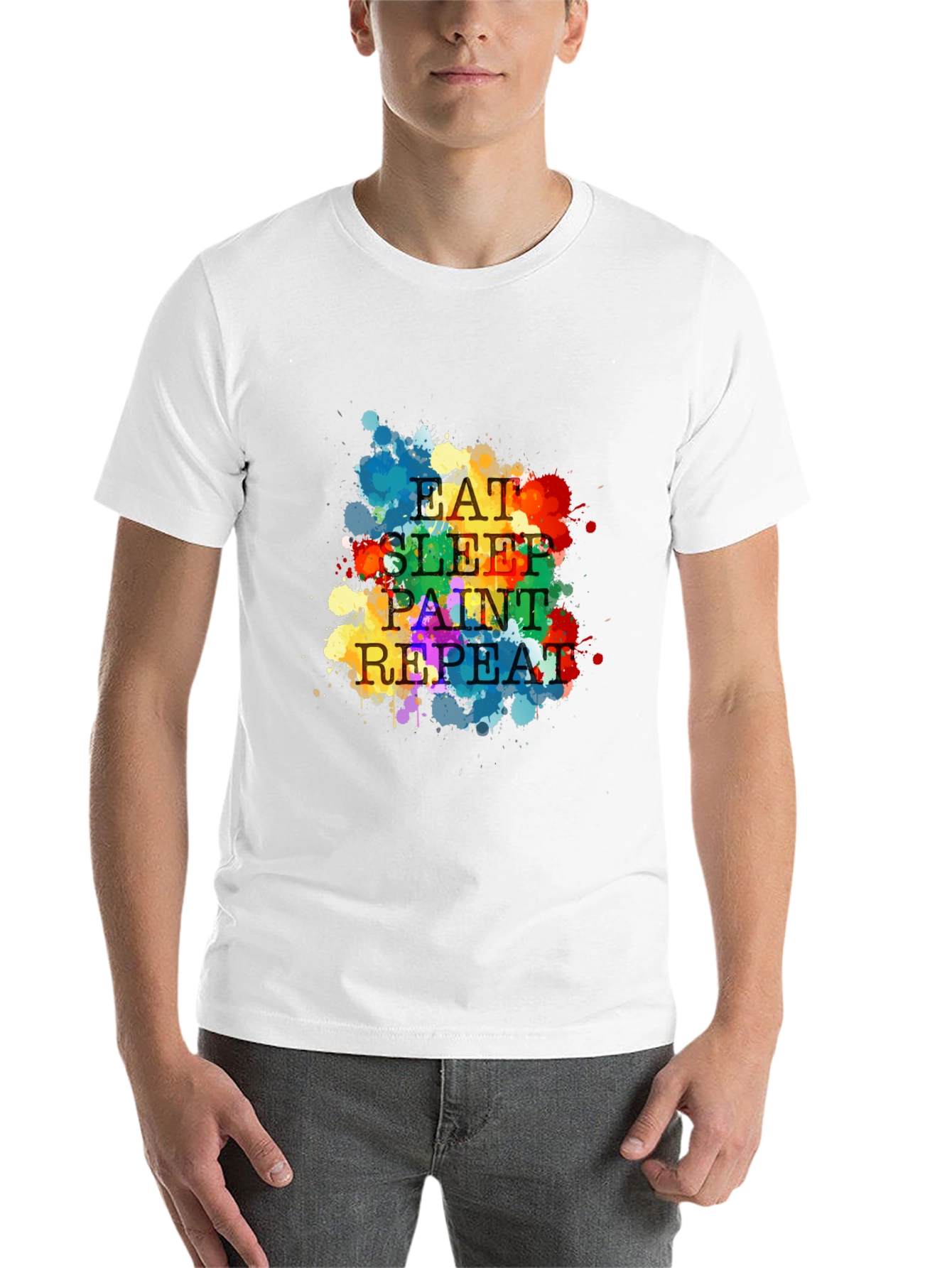 Black Eat Sleep Paint Repeat T-Shirt view 14