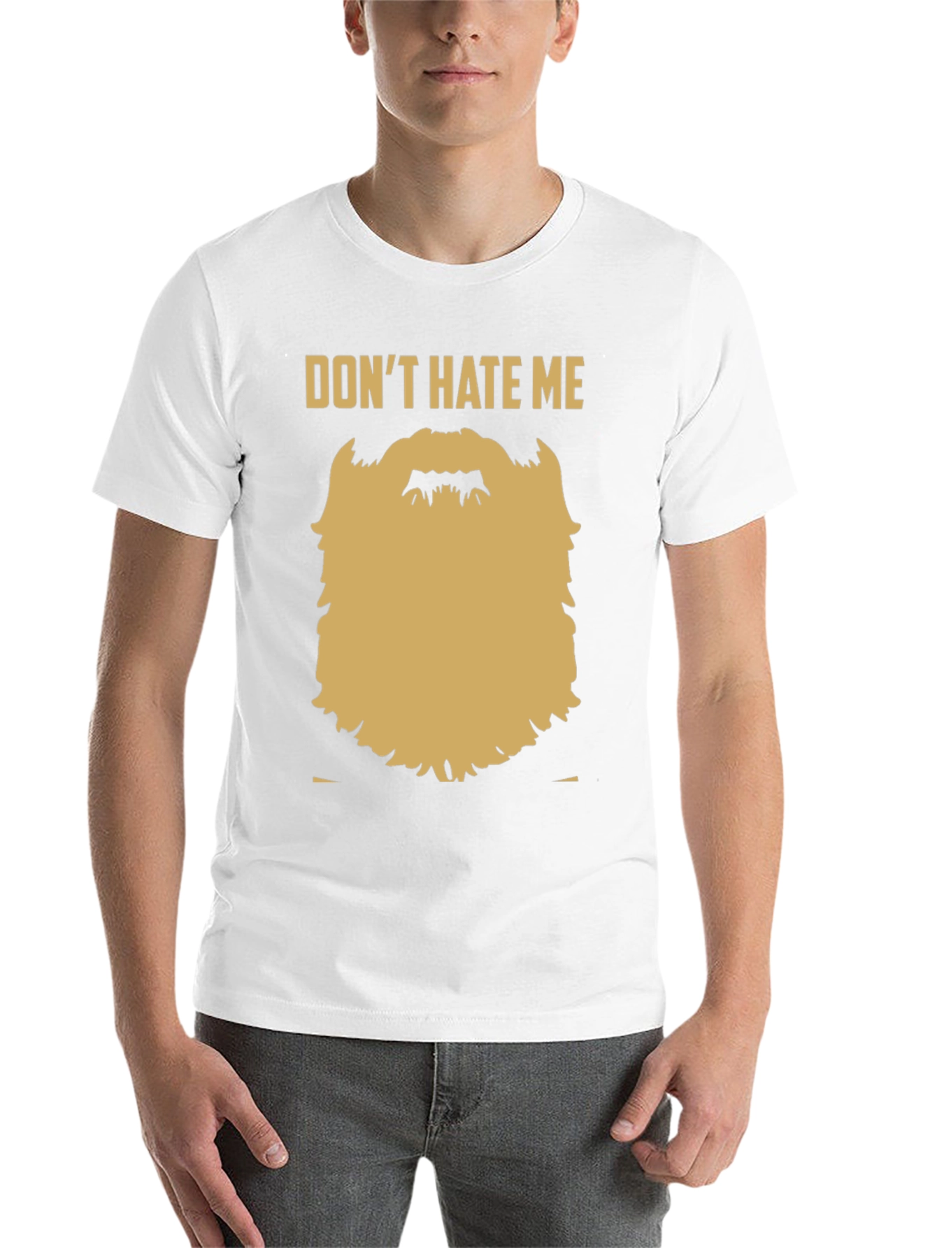 Black Funny Beard Graphic T-Shirt - Don't Hate Me view 14