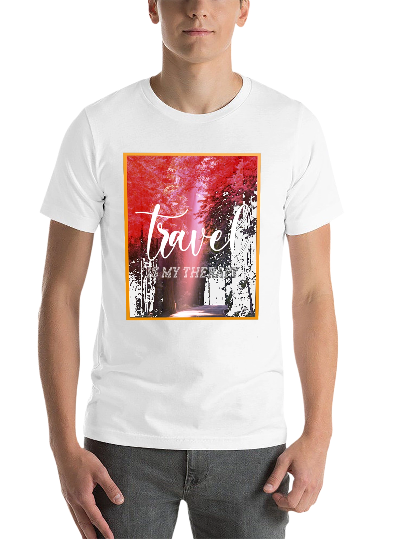 Travel is my Therapy Black Graphic Tee - 14