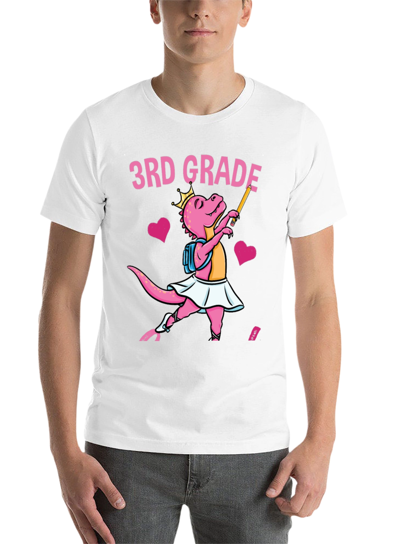 Black 3rd Grade Dinosaur T-Shirt view 14