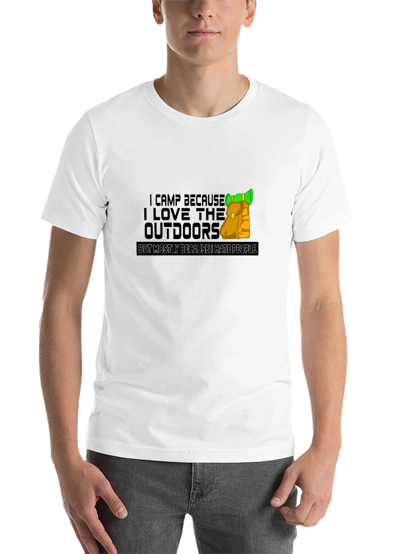 Black I Camp Because I Hate People Black T-Shirt view 14
