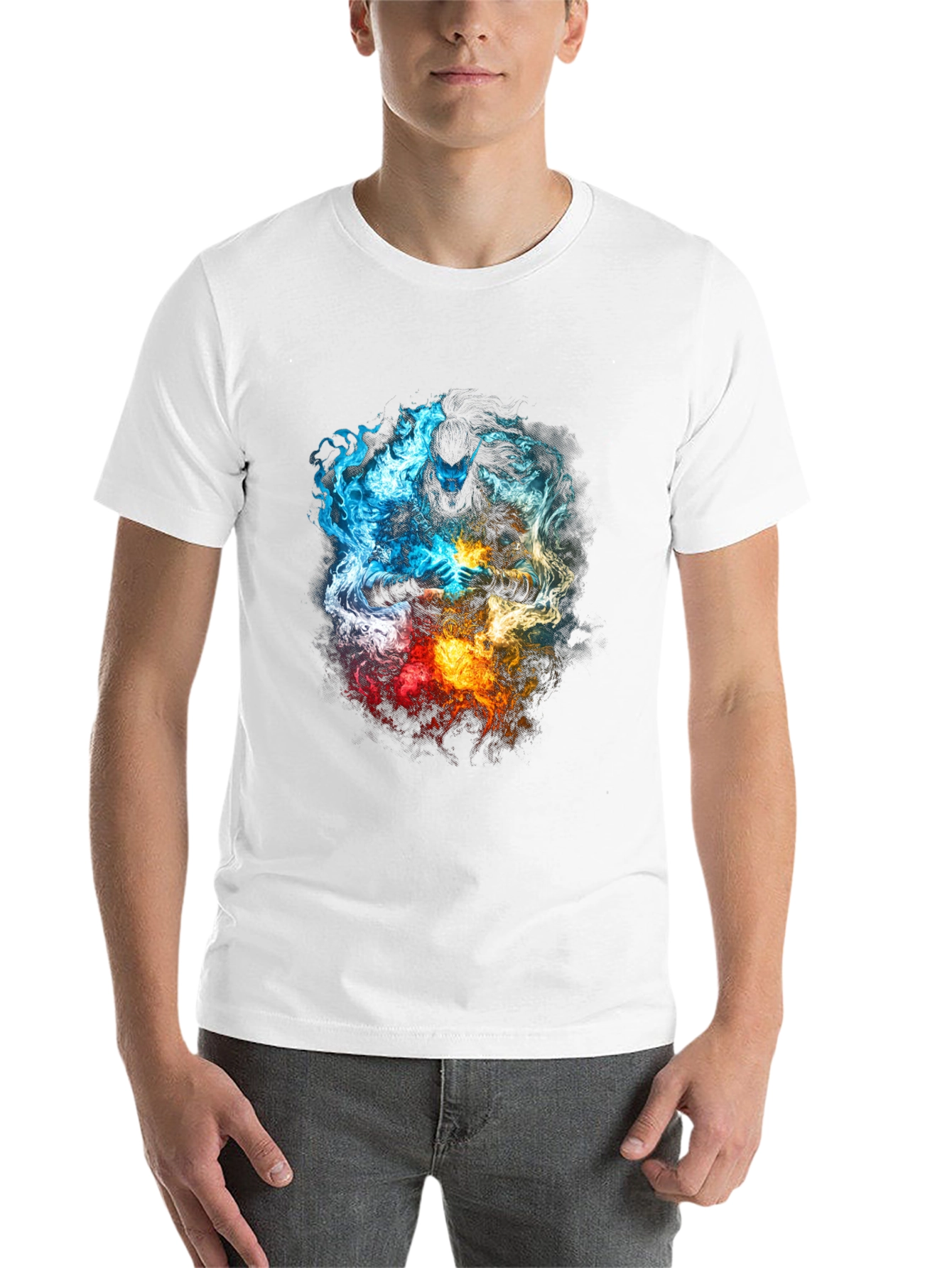 Black Elemental Warrior Graphic T-Shirt view 14