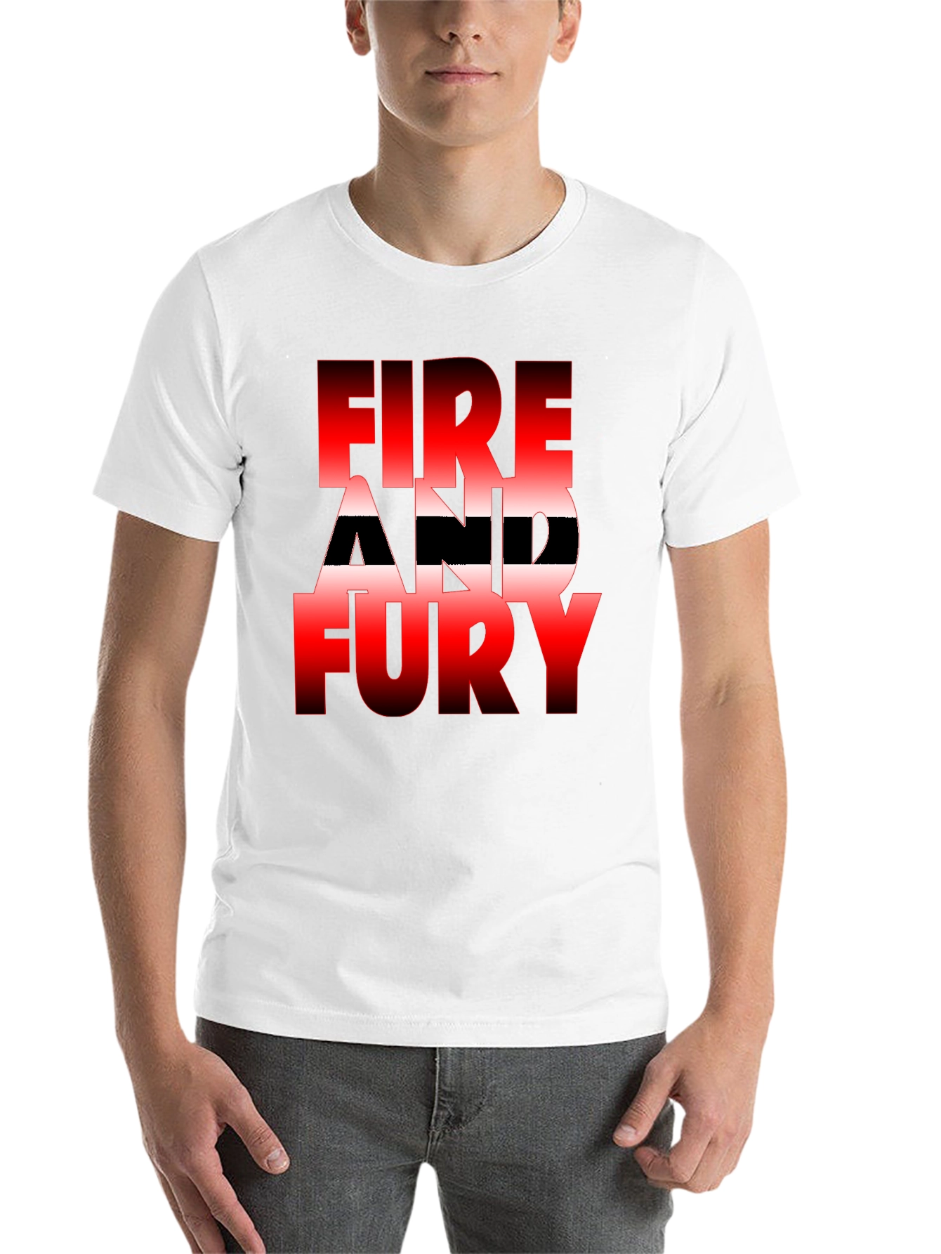 Black Fire and Fury Graphic Tee - Bold Statement Shirt view 14