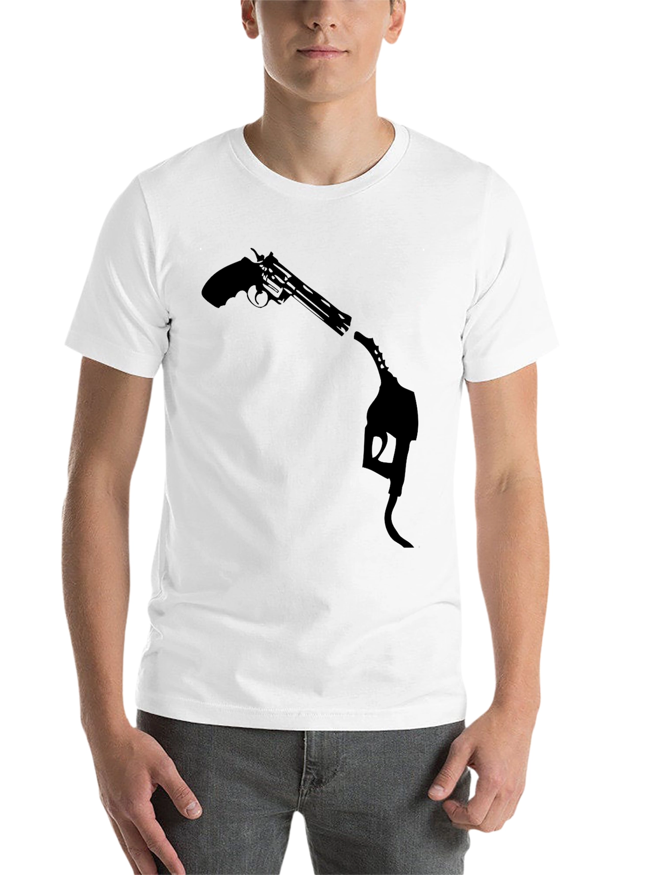 Gun and Gas Pump T-Shirt - Fuel Your Style! - 14