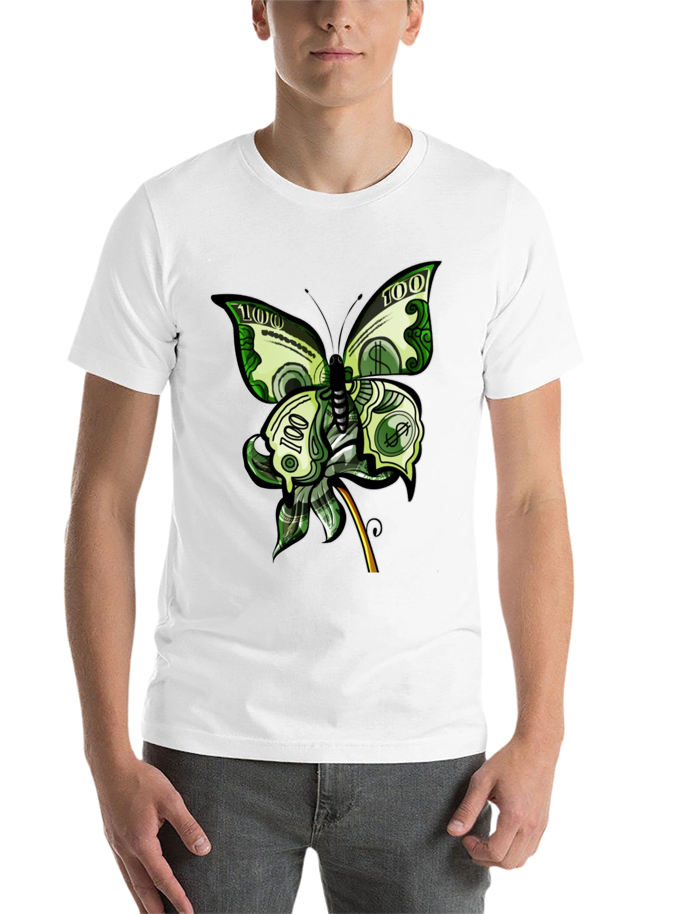 Black Money Butterfly Graphic Tee - Black view 14