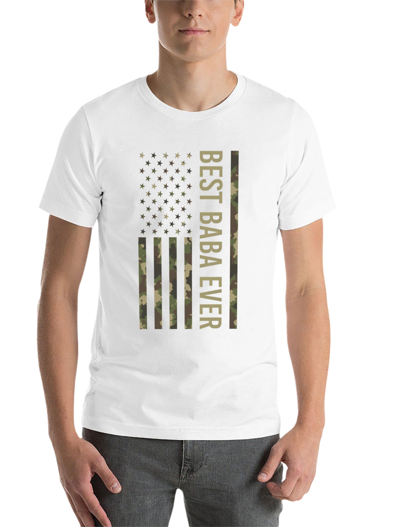 Best Baba Ever Camo Flag Tee - 14