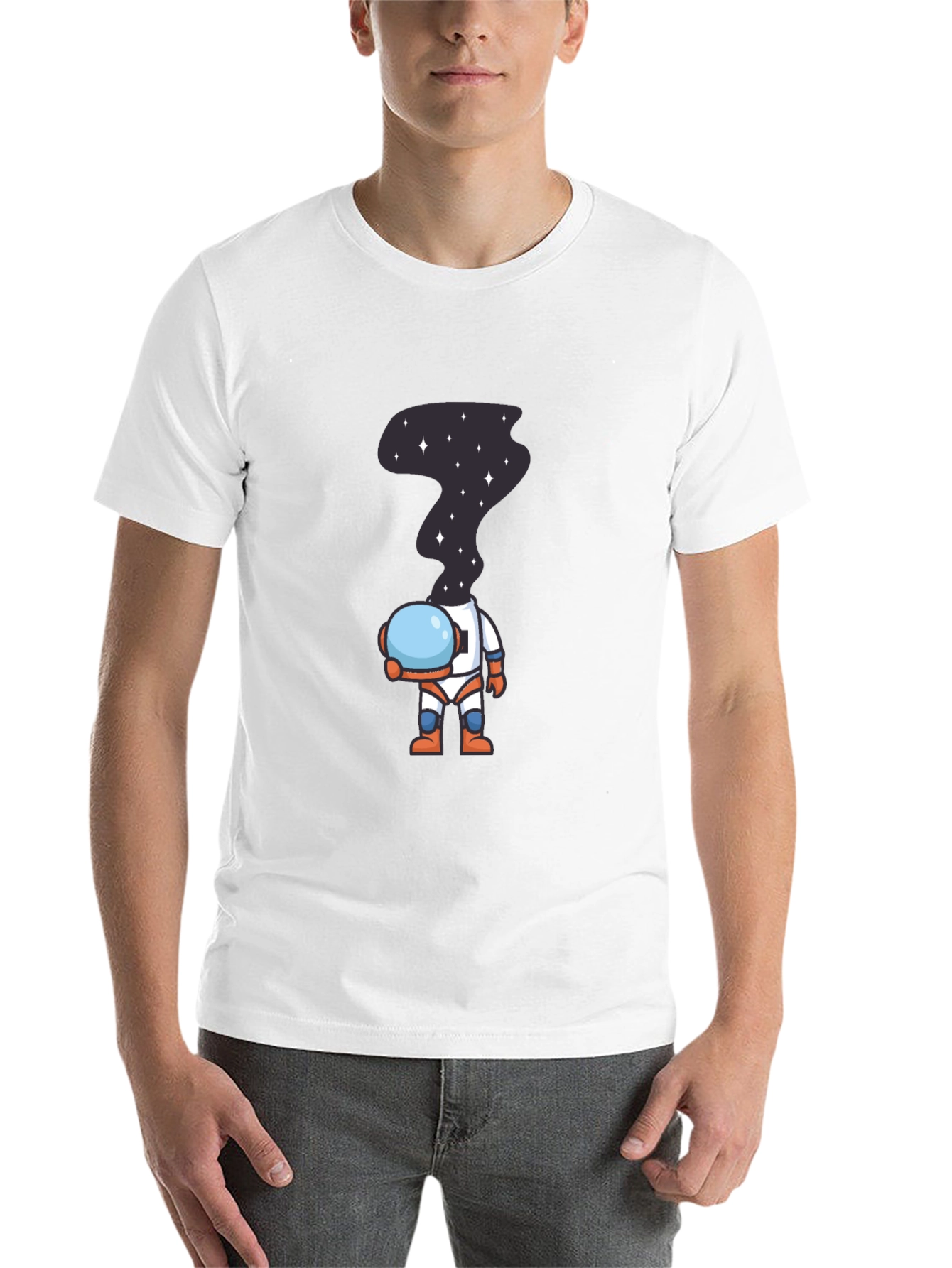 Black Astronaut Space Head T-Shirt - Unique Graphic Tee view 14