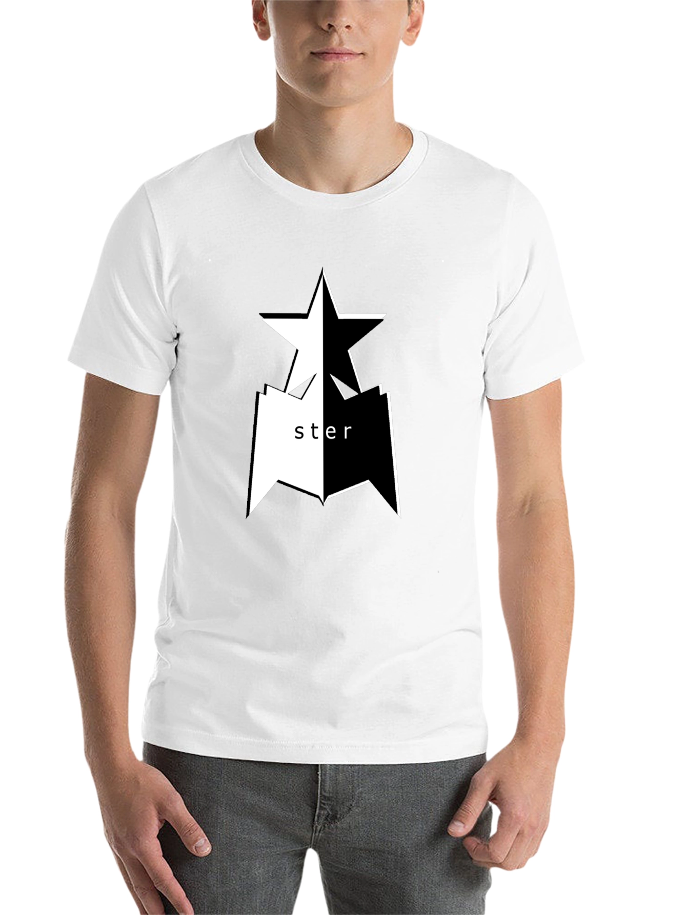 Black Black Graphic Tee - Star Design view 14