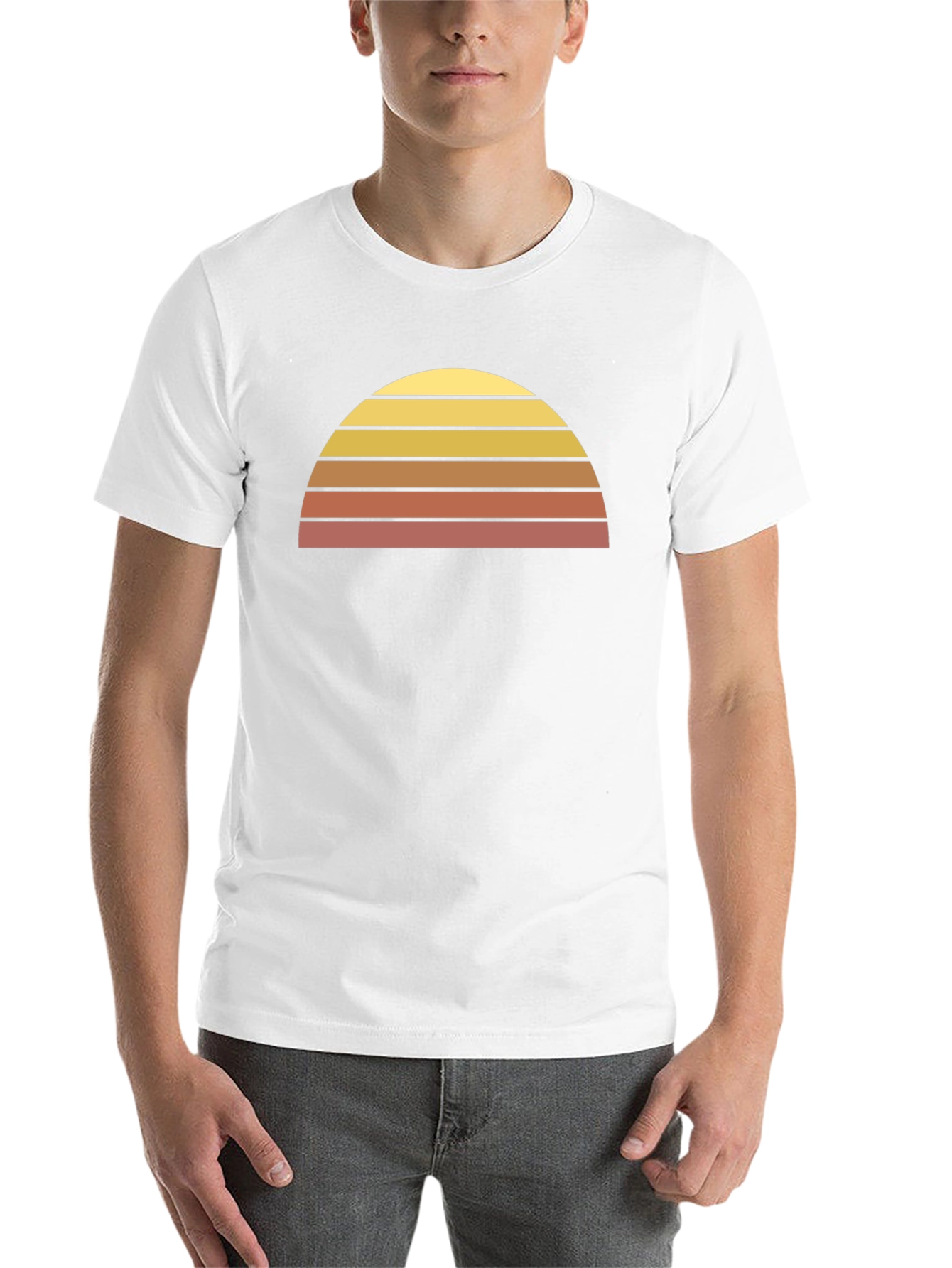 Retro Sunset Graphic Tee - Vintage Style Men's T-Shirt - 14