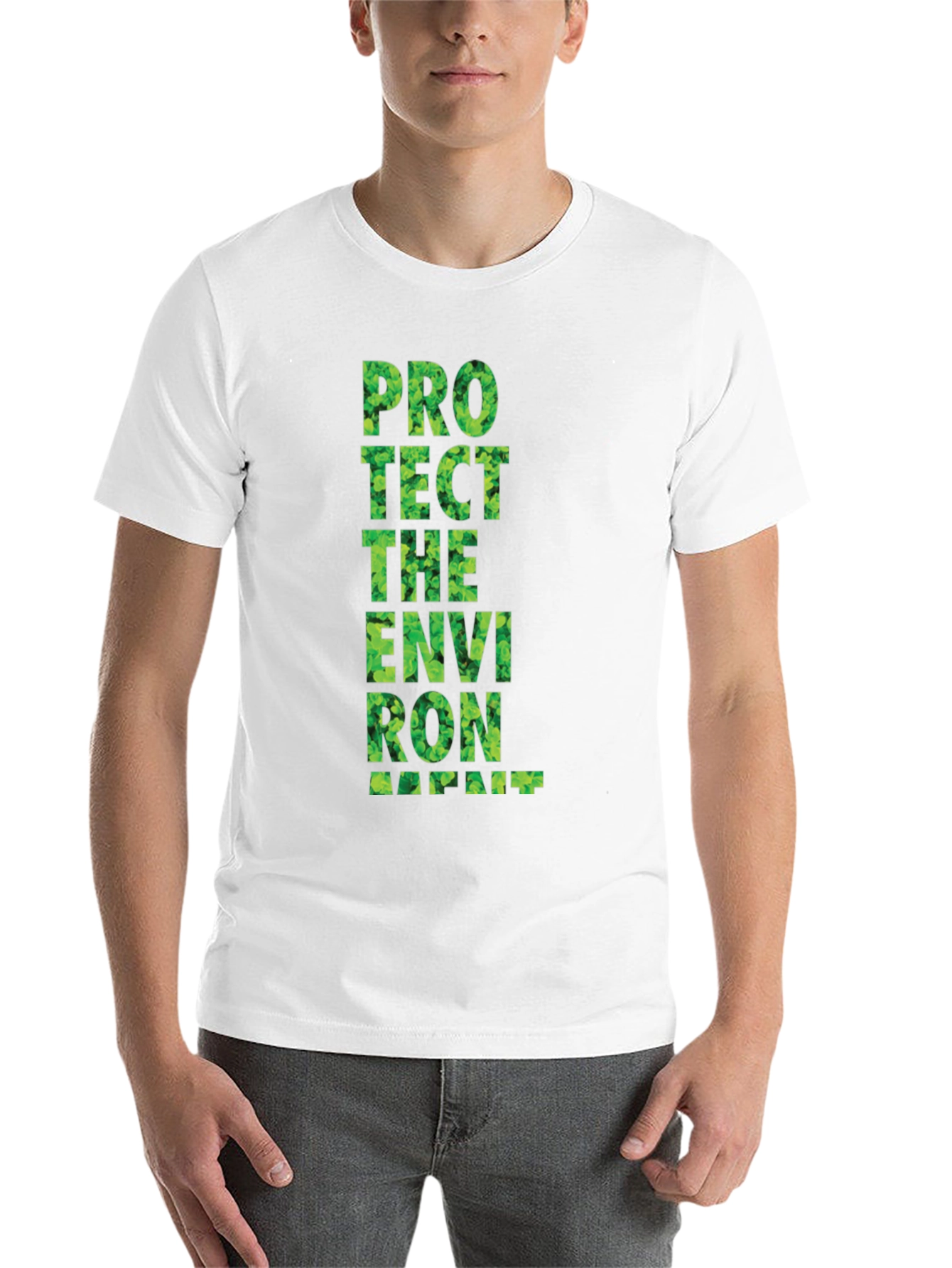Black Eco-Friendly Graphic Tee: Protect the Environment view 14