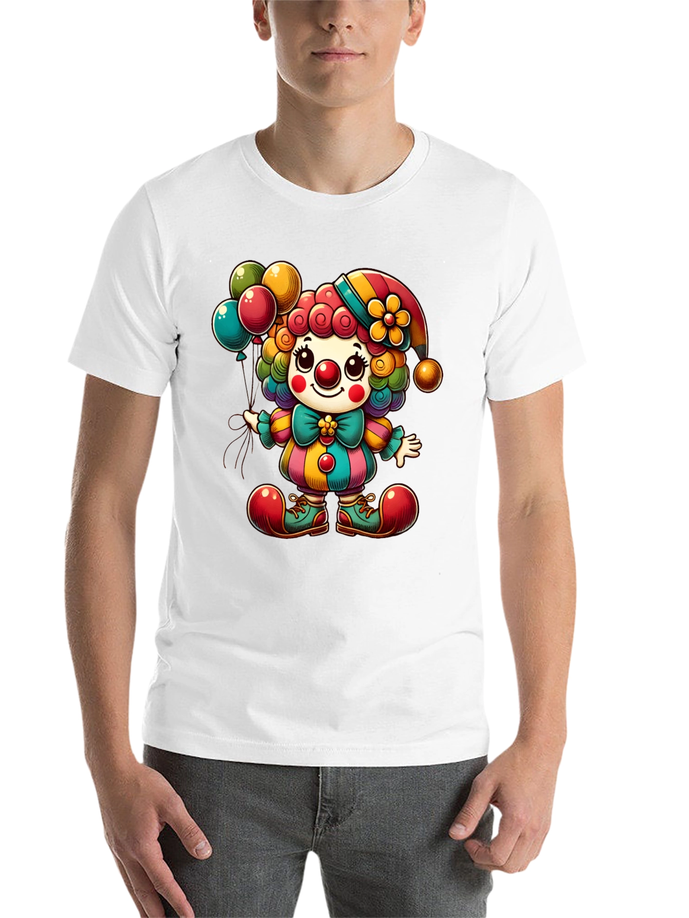 Black Clown Graphic T-Shirt - Funny and Colorful Tee view 14