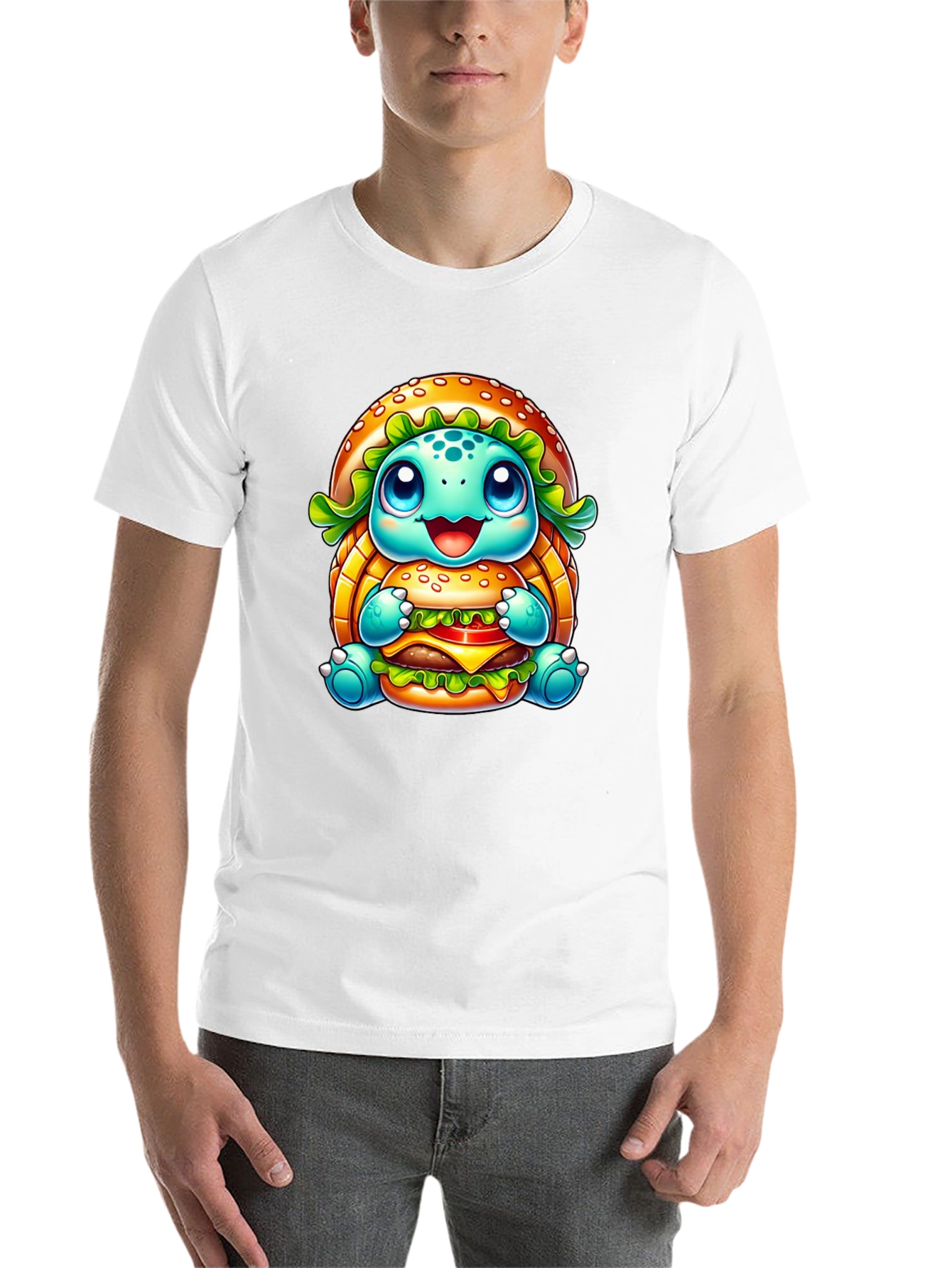 Black Turtle Burger Graphic Black T-Shirt view 14