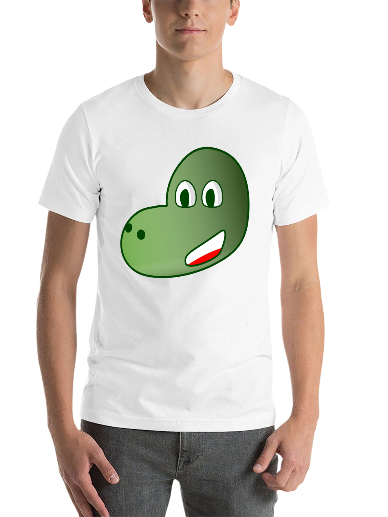 Black Cartoon Dinosaur Face Graphic Tee view 14