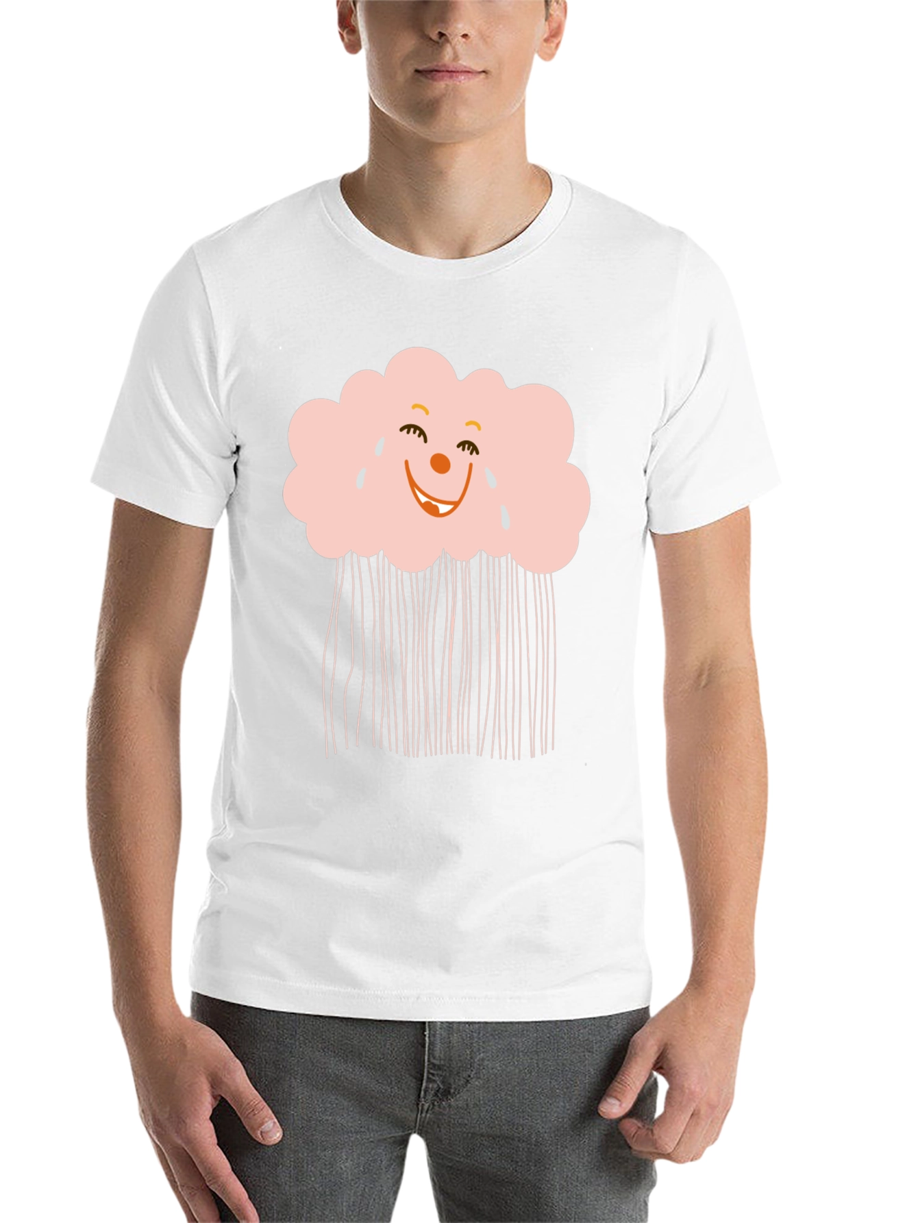 Black Funny Cloud T-Shirt - Black Cotton Tee view 14