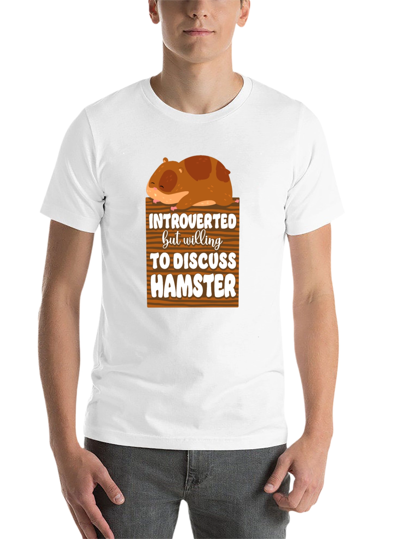 Black Introverted Hamster Graphic T-Shirt view 14
