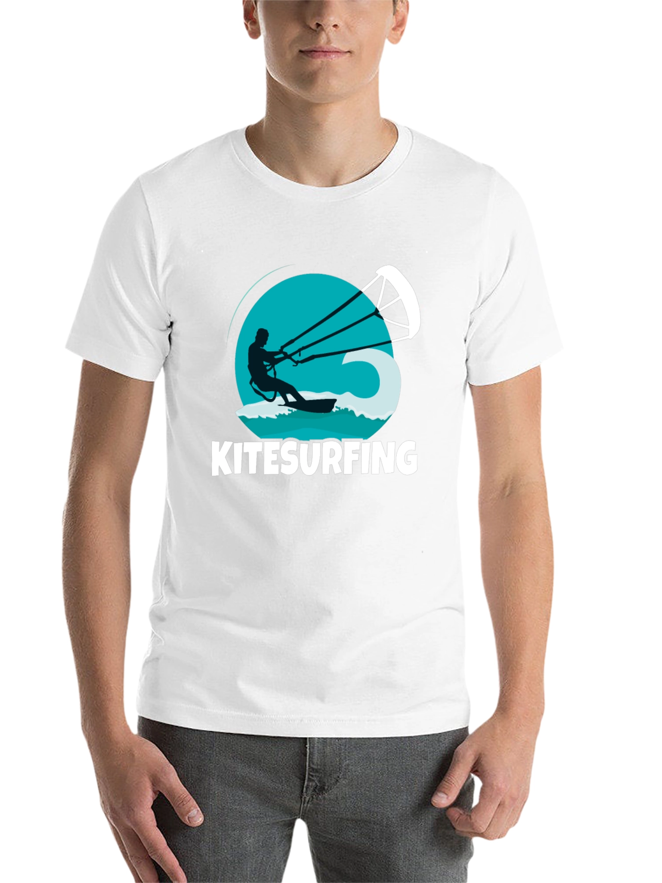 Black Kitesurfing T-Shirt: Black Graphic Tee view 14