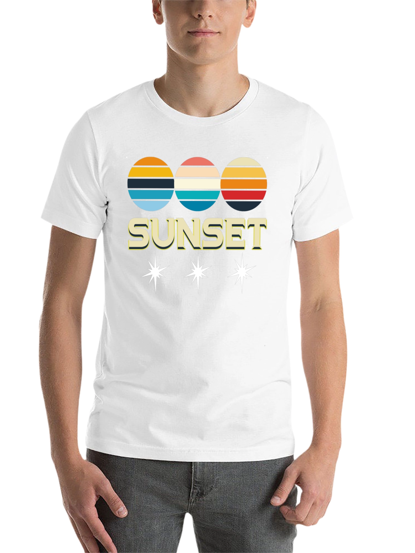 Black Retro Sunset Graphic Tee - Classic Style view 14
