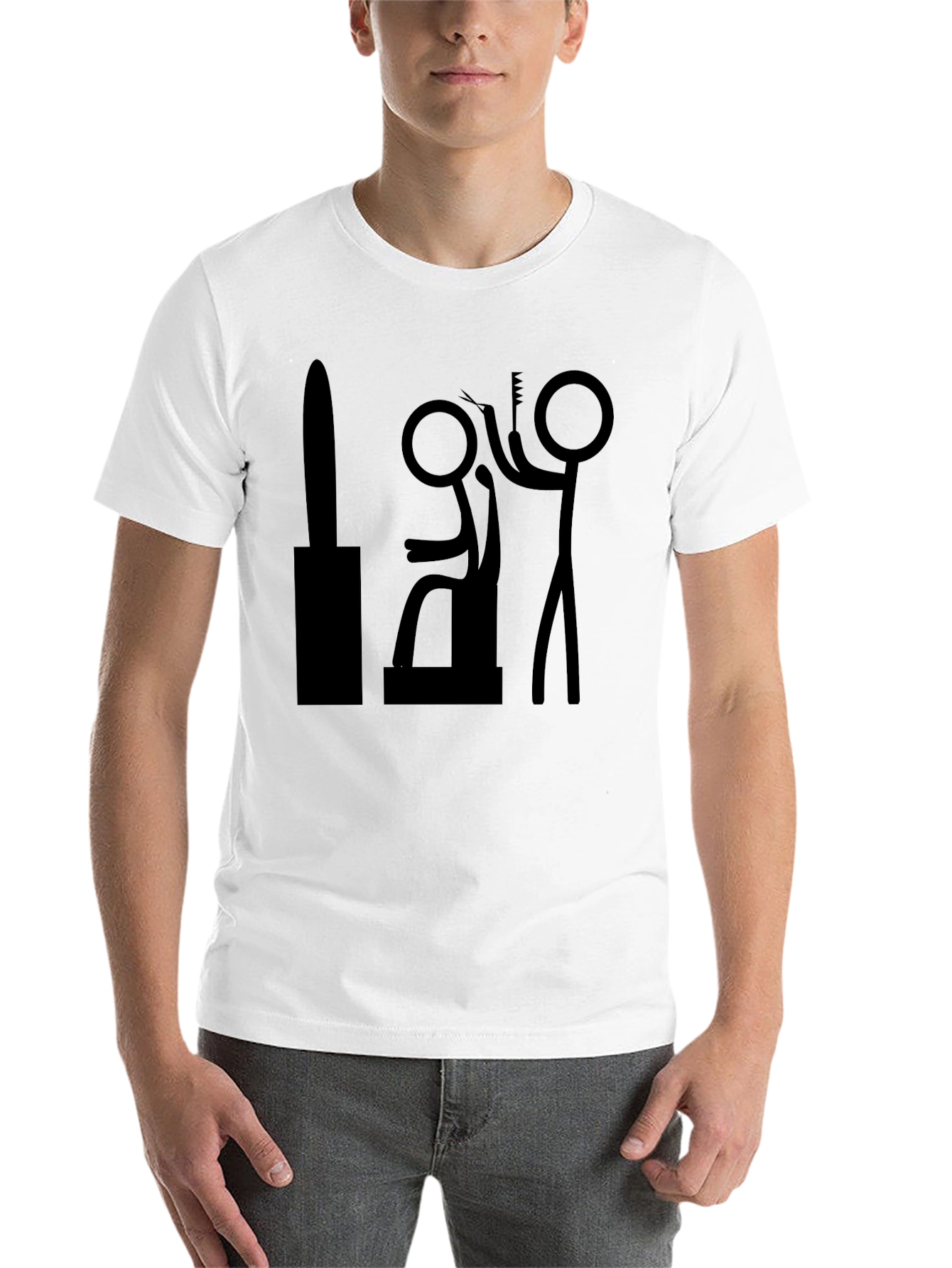 Barber Stick Figure T-Shirt - Funny Haircut Tee - 14