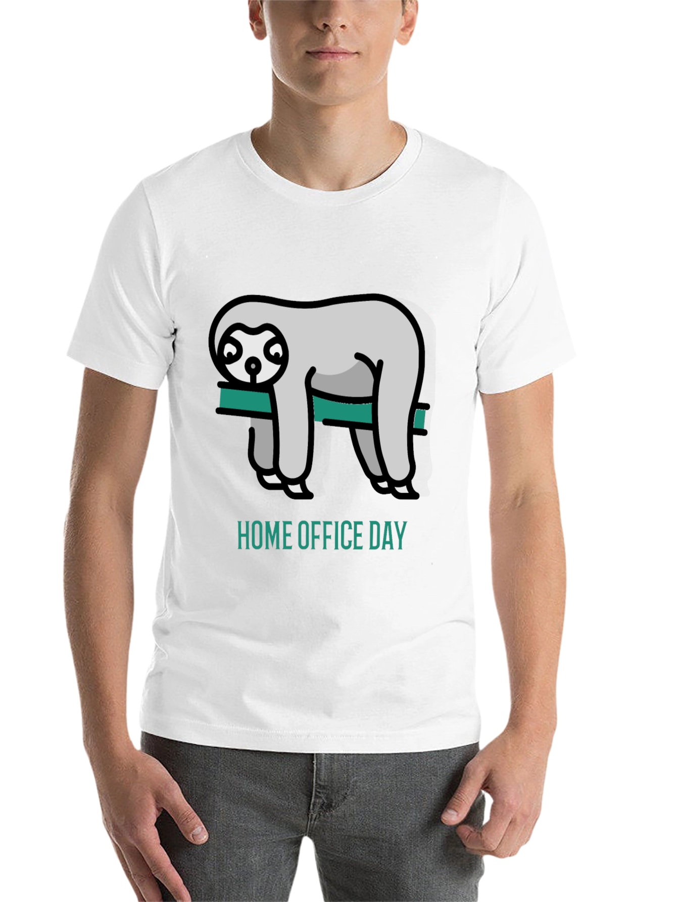 Black Home Office Day Sloth Graphic Tee view 14