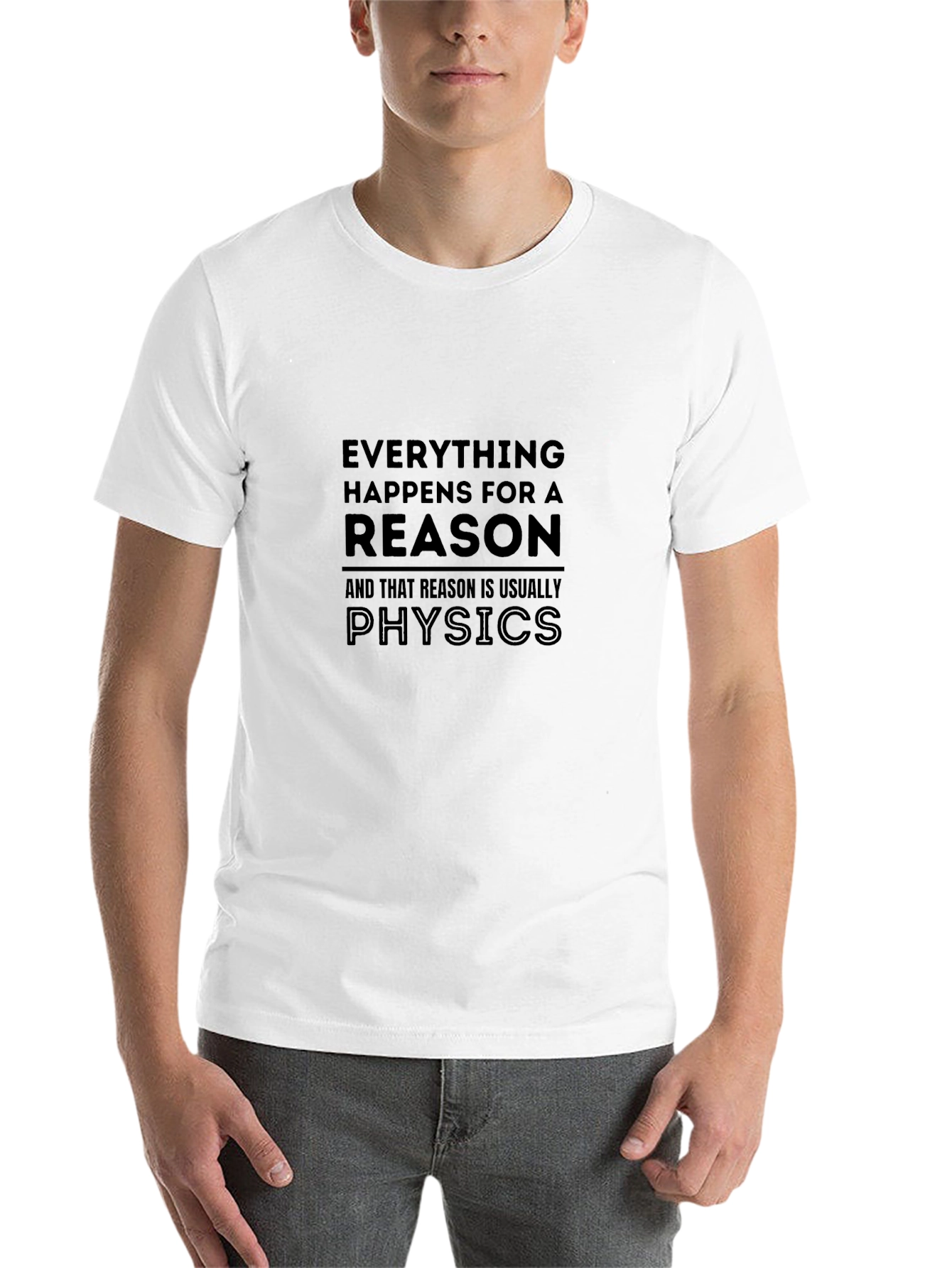 Black Physics Reason Graphic T-Shirt view 14