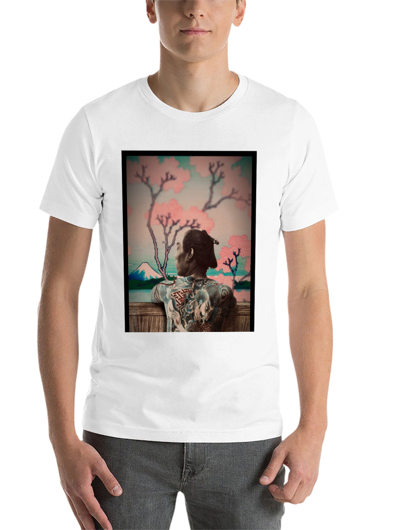 Black Japanese Art Tattoo T-Shirt - Unique Graphic Tee view 14