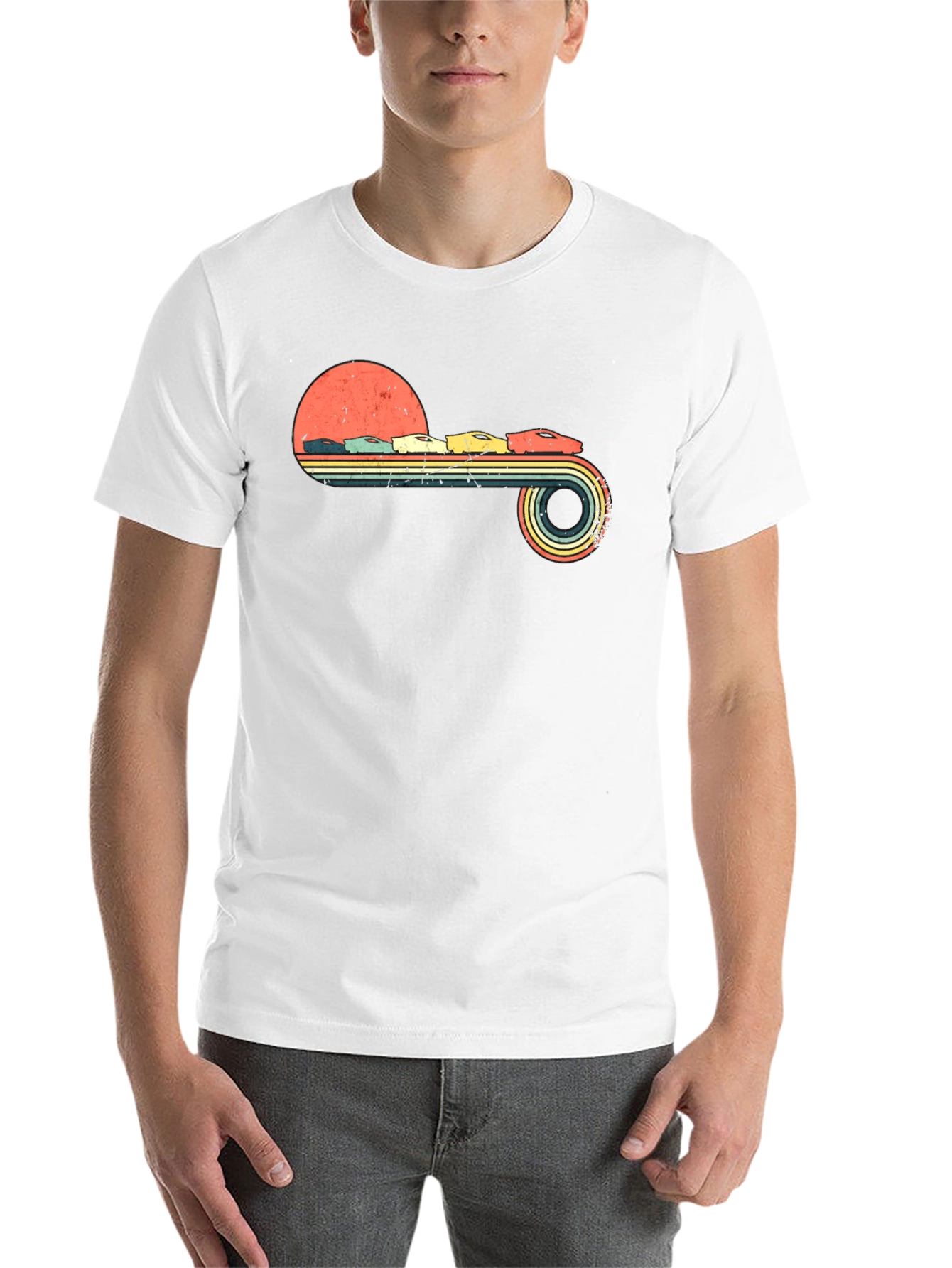 Black Retro Sunset Racing T-Shirt view 14