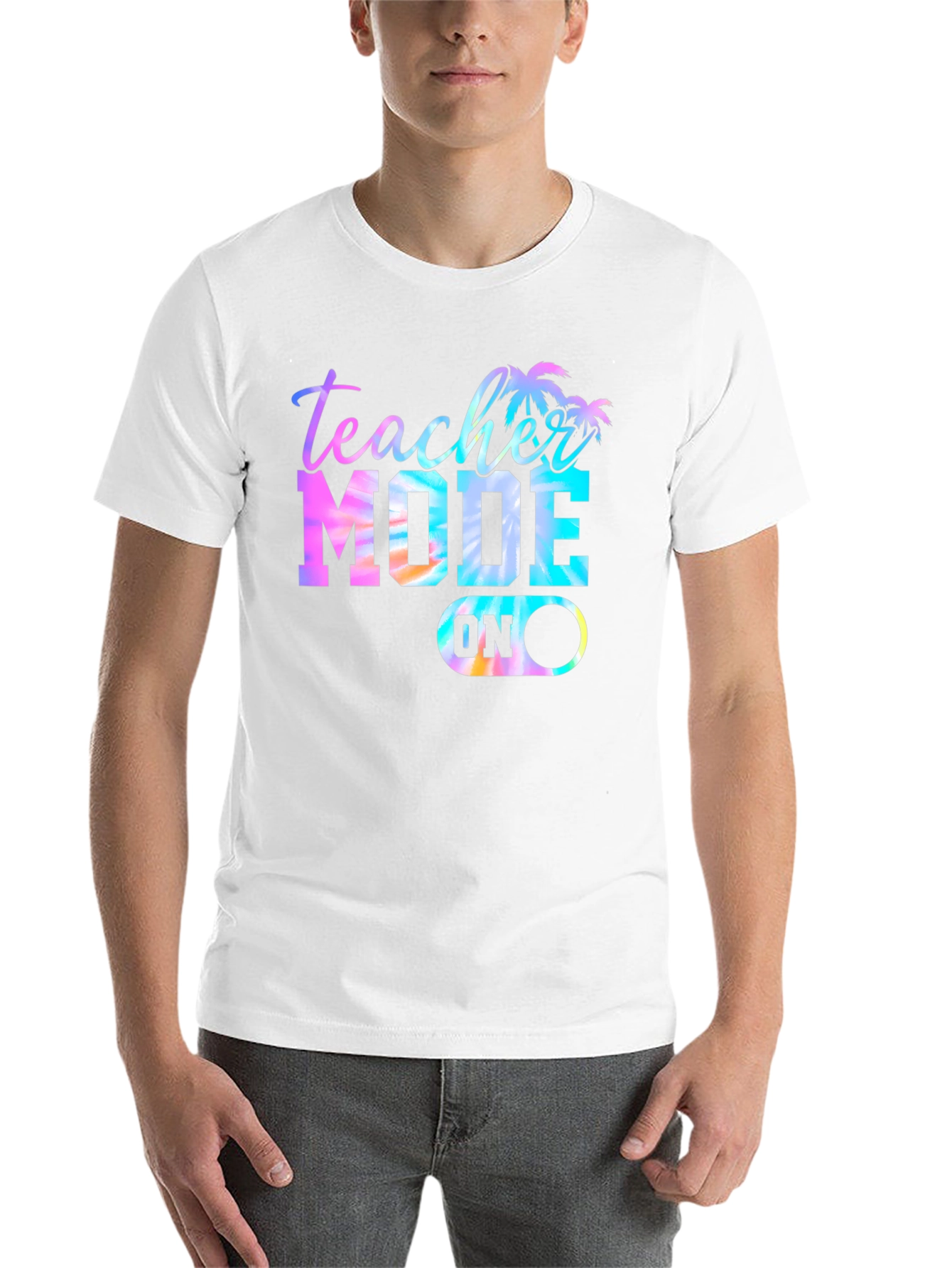Black Teacher Mode On Tie-Dye Graphic T-Shirt view 14