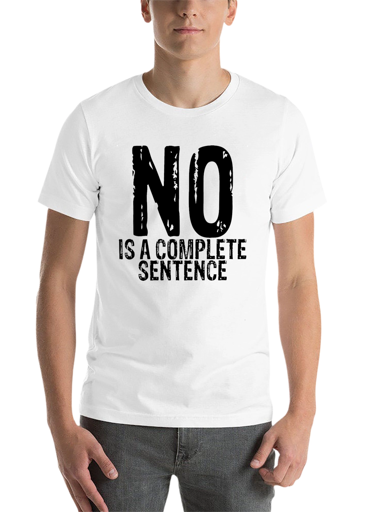 Black No Is A Complete Sentence T-Shirt - Black Graphic Tee view 14