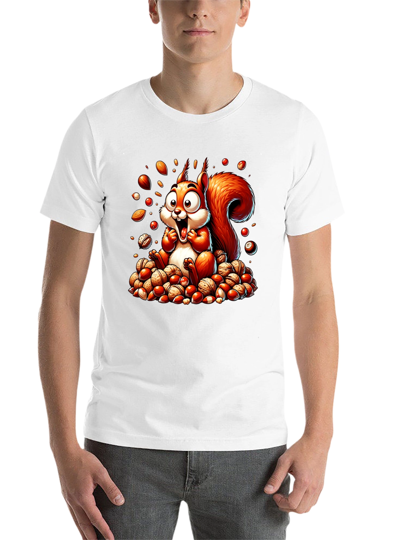 Black Squirrel Nut Lover T-Shirt - Cartoon Design view 14