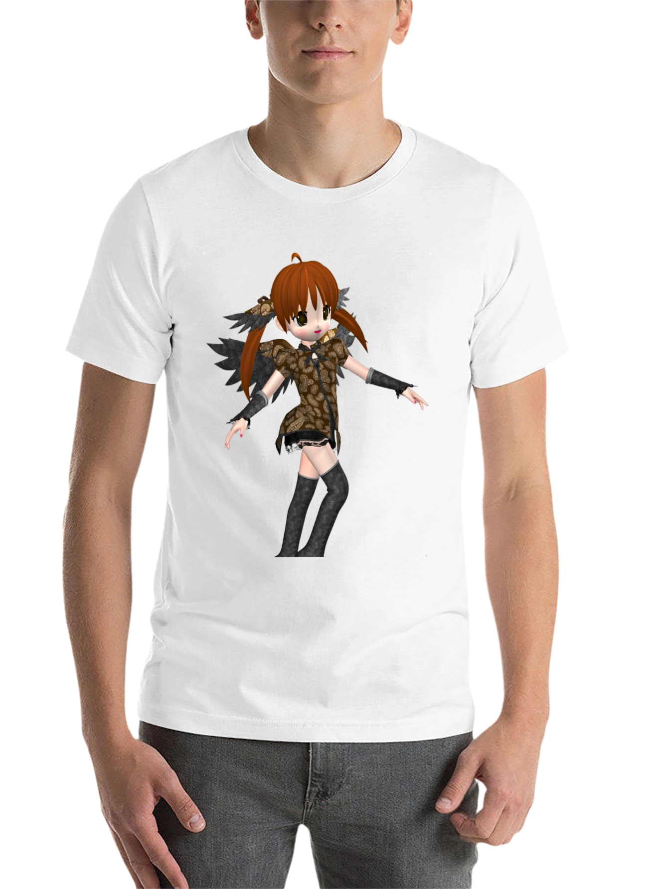 Black Anime Girl Graphic Black T-Shirt view 14