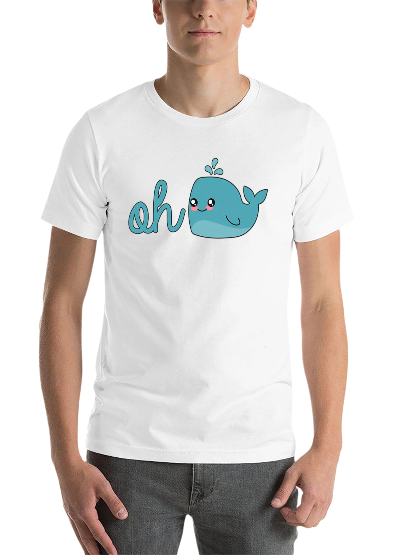 Black Cute Cartoon Whale Graphic T-Shirt view 14
