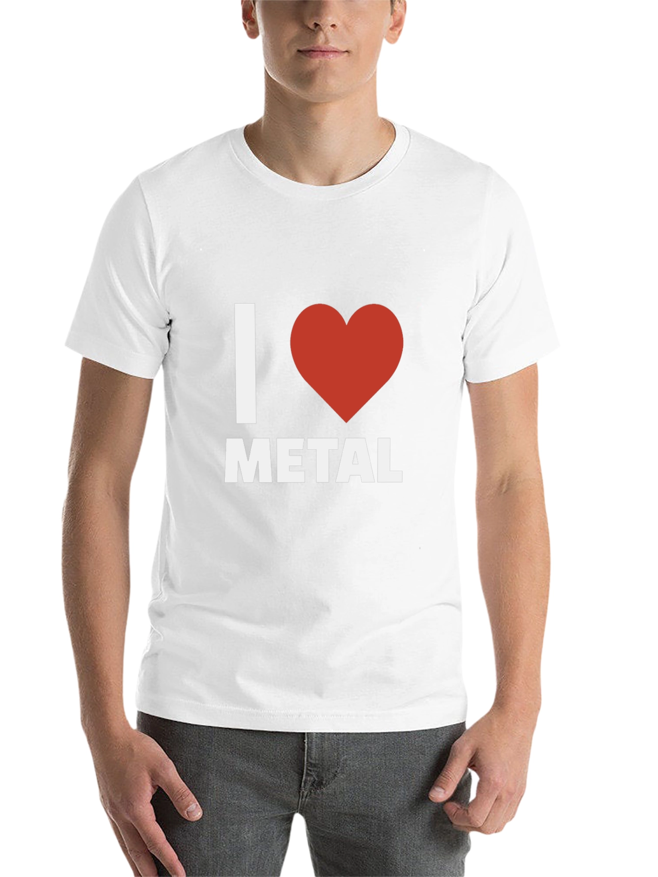 Black I Heart Metal Graphic Tee - Black Cotton T-Shirt view 14